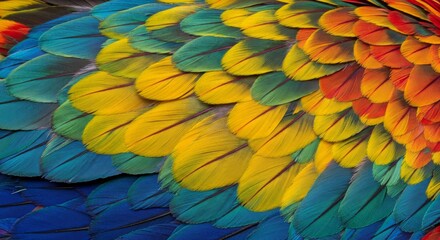Obraz premium Close-up view of vibrant parrot feathers.