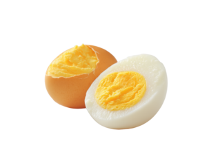 [Transparent Background PNG]Closeup of Sliced Hard-Boiled Eggs