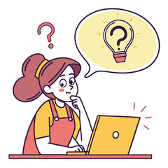 business woman with question mark