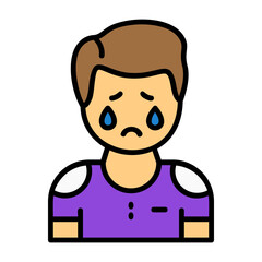 Melancholy Filled Style Emotion Icon
