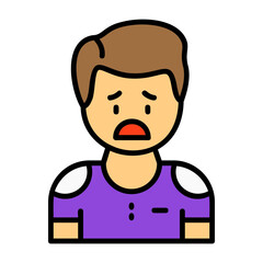 Nervousness Filled Style Emotion Icon