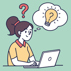 business woman with a question mark