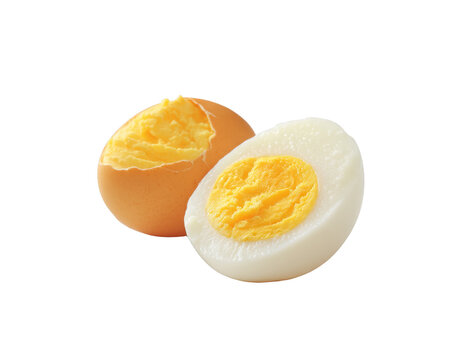 [Transparent Background PNG]Closeup of Sliced Hard-Boiled Eggs