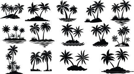 palm trees set