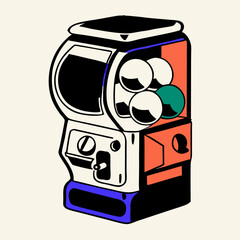 Colorful Illustrated Capsule Toy Vending Machine