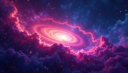 Abstract swirling nebula, cosmic dust seamless loop, pink, graphic, texture