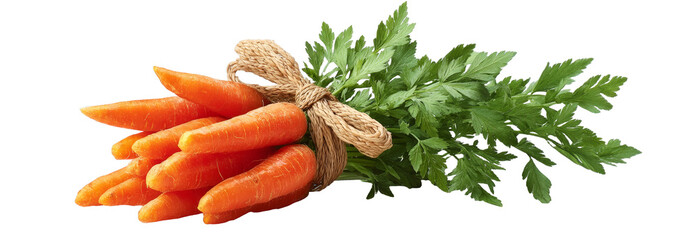 [Transparent Background PNG]Fresh Bunch of Carrots with Parsley