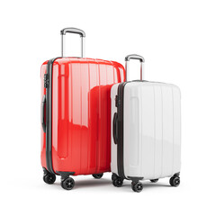 Pair of suitcases - Travel concept. Suitcase isolated on transparent png - 3d illustration