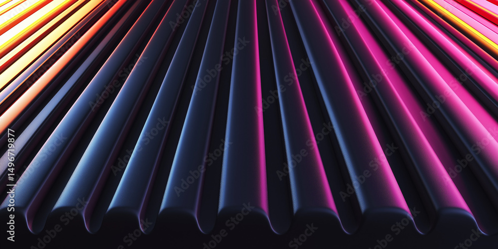 Poster abstract 3d rendered background with repeating wavy lines and vibrant color gradients