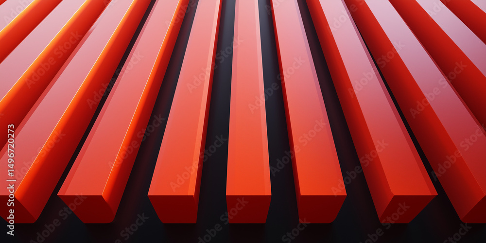 Poster abstract background composed of angled red 3d rectangles with a black background