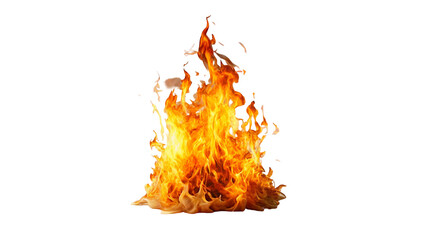Bright Burning Flames Isolated on Transparent Background with Fiery Heat, Motion Effects, and Vivid Detail.