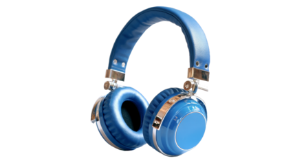 [Transparent Background PNG]Stylish Blue Headphones on a White Background