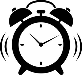 Alarm Clock Ringing Silhouette Vector Illustration