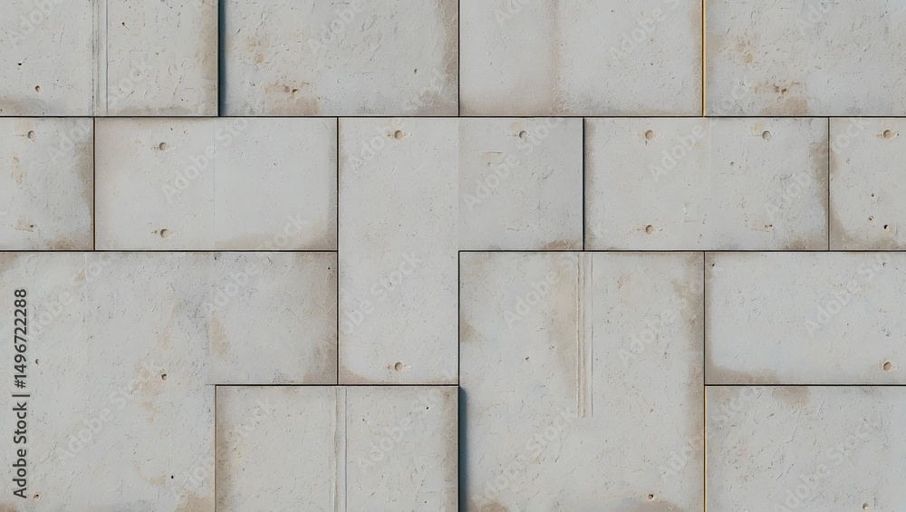 Poster a close-up view of textured concrete tile in a modern design with various shades and shadows. reveal
