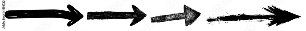 Poster png black arrows pointing right, element set on transparent background