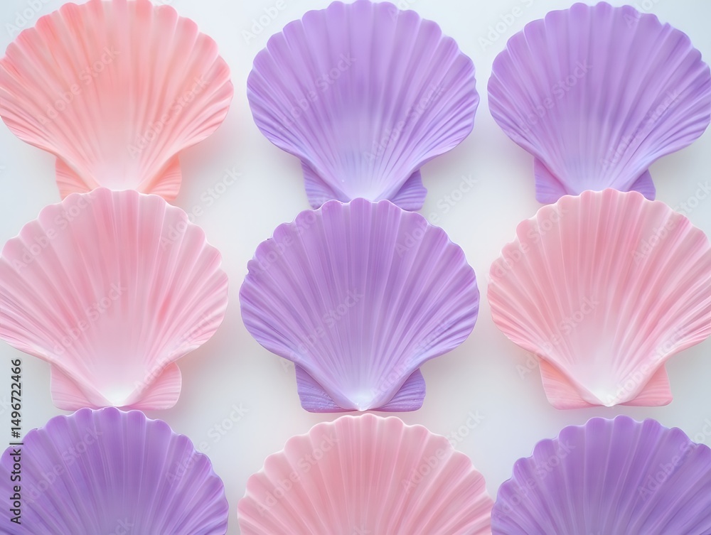 Poster pastel seashell pattern