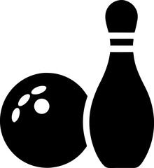 Bowling Pin And Ball Silhouette Vector Illustration