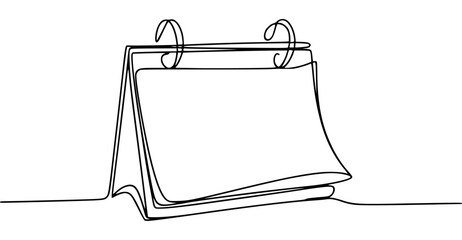 Fototapeta premium Continuous line drawing of a calendar