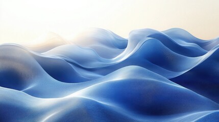 Abstract Blue Fabric Waves Soft Gentle Undulating Texture Flowing Drape Elegant Design Background