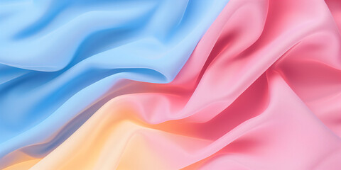 Fototapeta premium Elegant flowing silk drapes in pastel colors creating a soft and textured abstract