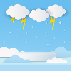 monsoon big sale illustration podium for product display