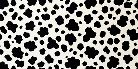 Seamless cowhide texture with Dalmatian-like black and white spots, abstract, spotted
