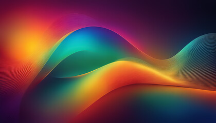 Bright multicolored abstraction of flowing lines and gradients as background.
