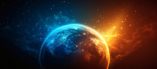 Obraz premium Concept general virtual money, banner Abstract business crypto technology. Metaverse digital world planet cyber Earth 