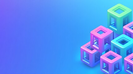 Obraz premium Colorful 3D Cubes Abstract Background.