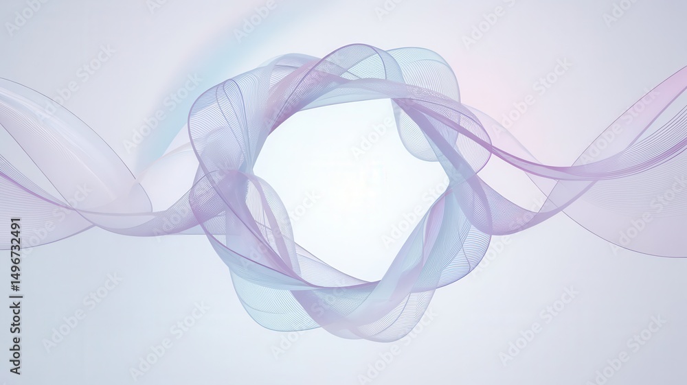 Poster abstract wavy shape with gentle gradient, ethereal backdrop effect of flow