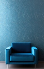 blue sofa in a room