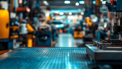 Blurry image of car repair shop.