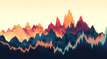 Abstract Mountain Range Data Chart.