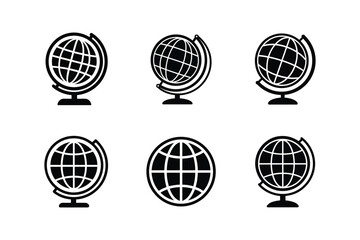 globe icon silhouette vector illustration