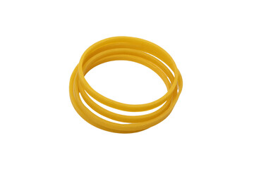 [Transparent Background PNG]Stack of Yellow Rubber Bands