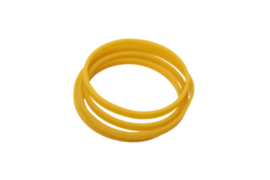 [Transparent Background PNG]Stack of Yellow Rubber Bands