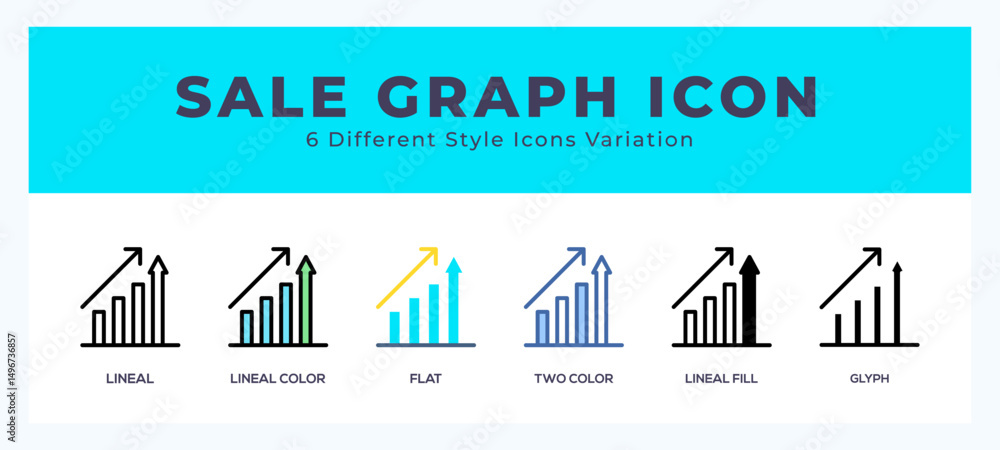 Poster sales graph vector icons designed. icon symbol set.
