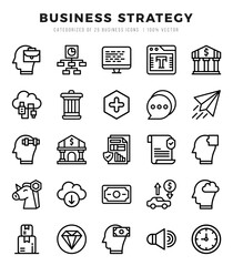 Set of Business Strategy Icons. Simple Lineal art style icons pack.