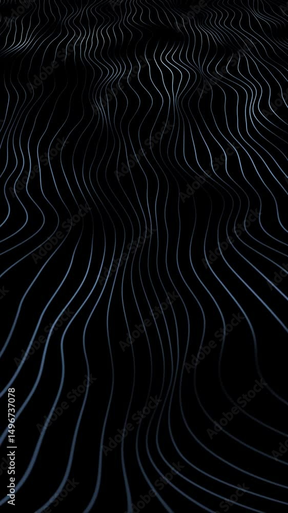 Aufkleber artistic loop glowing blue wavy lines pattern vertical background.