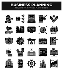 Collection of 25 Business Planning Icons: A Visual Guide to Strategic Financial Planning