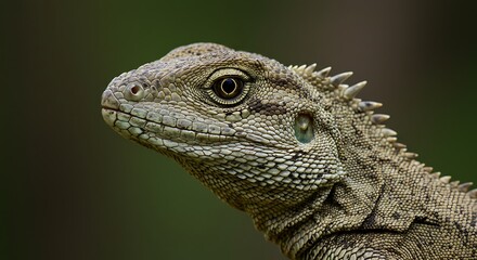 Fototapeta premium Lizard Closeup Showing Scales and Eye Detail
