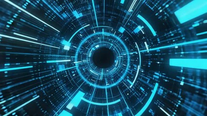 An abstract digital design featuring a glowing blue circular futuristic interface with intricate lines, symbolizing technology and data. Ideal for tech, cybersecurity, and innovation themes. - Powered by Adobe