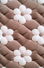 white sofa with flowers