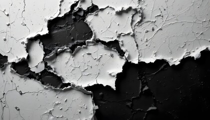 Obraz premium black and white abstract texture with cracks and peeling