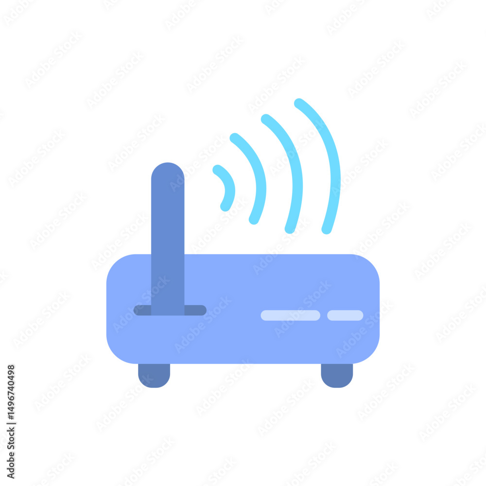 Poster wireless network communication hub illustration on transparent backdrop setup