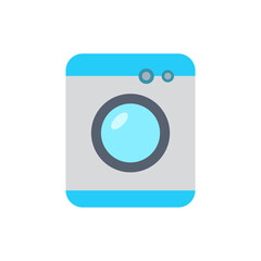 Modern washing machine appliance illustration with vibrant blue accents and sleek style