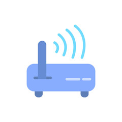 Wireless network communication hub illustration on transparent backdrop setup