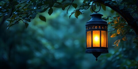 Enchanted Forest Lantern: A Nighttime Glow