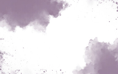 Abstract water color brush background splashing on white background. purple texture design template for birthday invite or card.
