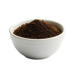 Ground Coffee in White Bowl